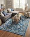 Charleston Elegance Collection Area Rug -  Seaport (Blue) Rectangle Blue  lifestyle 8