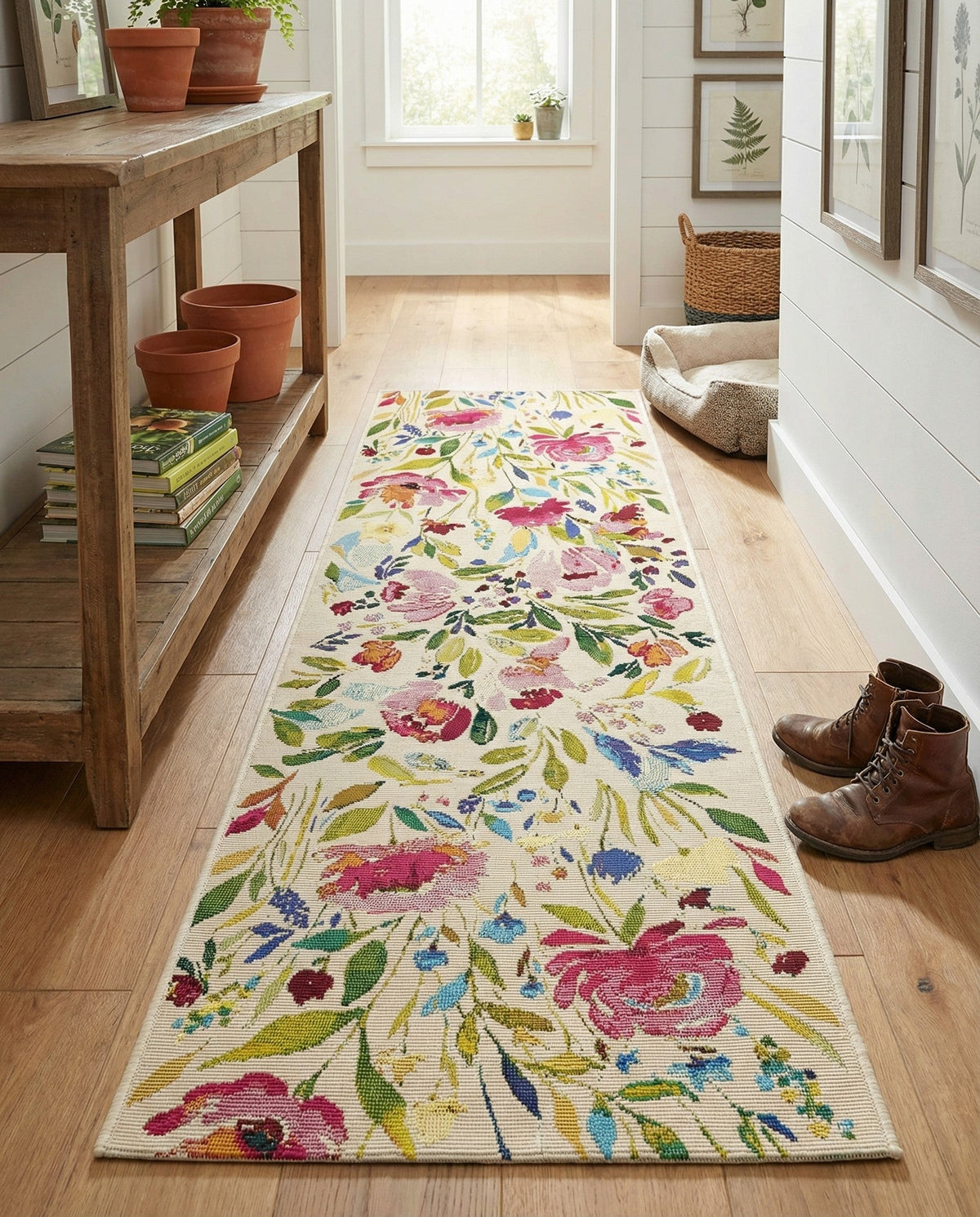 Seaside Blooms Collection Area Rug -  Meadow Runner Multi  lifestyle 108
