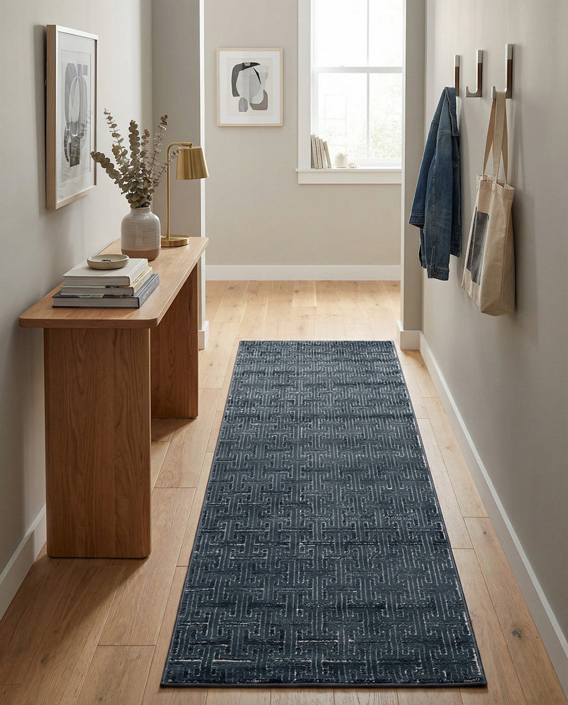 Metro Heights Collection Area Rug -  Hamilton Runner Navy Blue  lifestyle 67