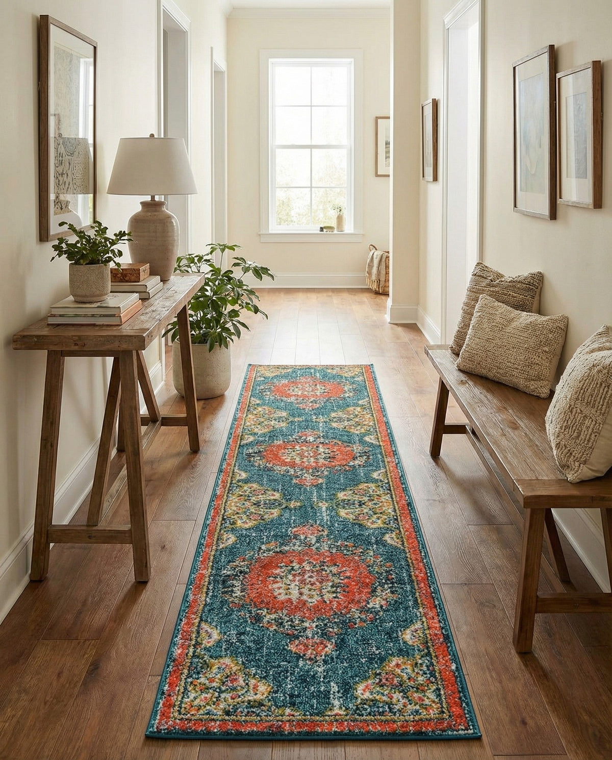 Brighton Terrace Collection Area Rug - Hove (Blue) Runner Blue  lifestyle 81