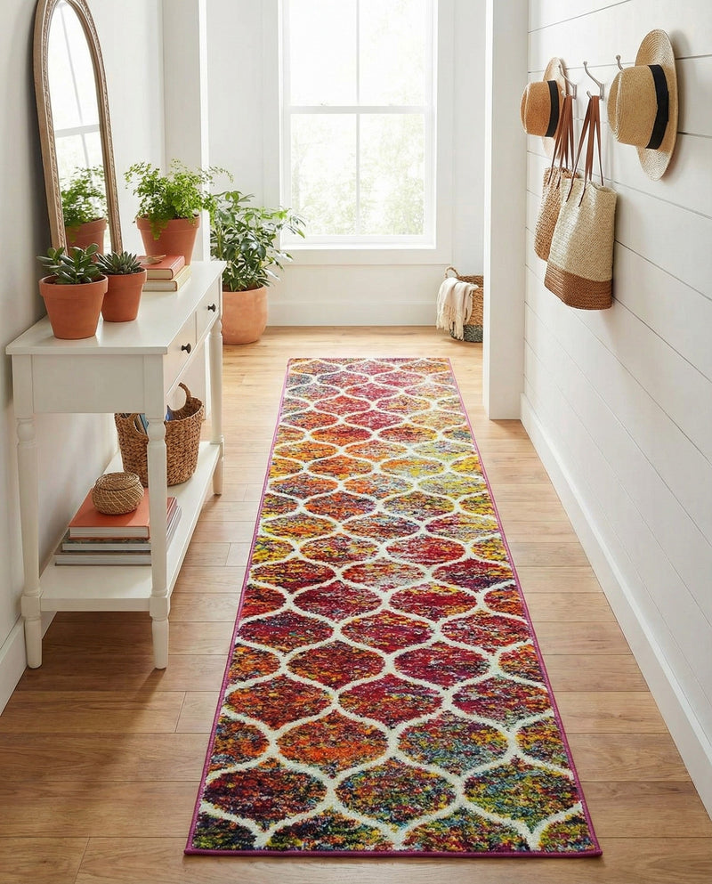 Trellis Mosaic Collection Area Rug -  Pergolatown (Multi) Runner Multi  lifestyle 40