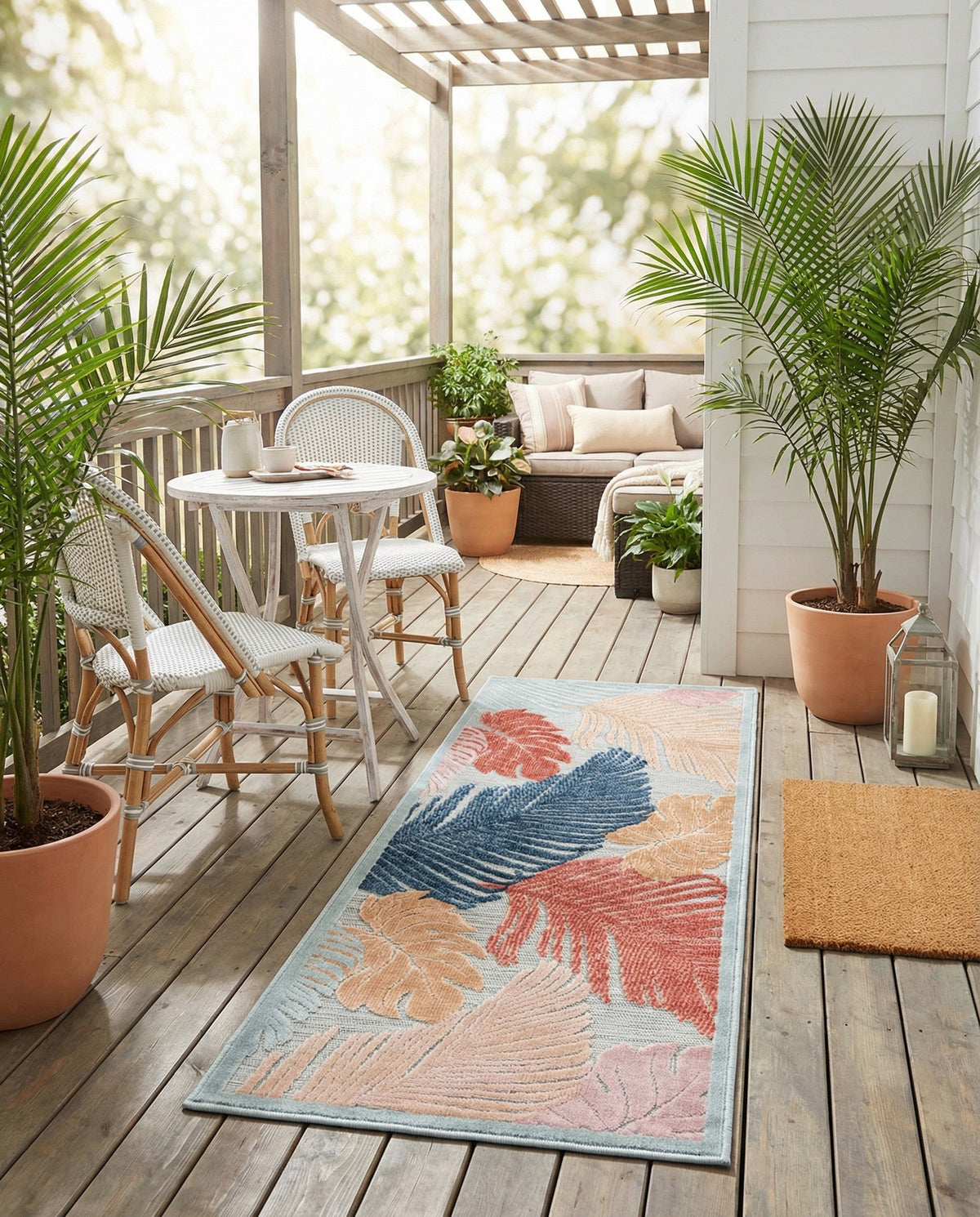 Seaside Blooms Collection Area Rug -  Tranquil Runner Multi  lifestyle 104