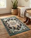 Outdoor Marrakesh Collection Area Rug -  Essaouira Rectangle Navy Blue  lifestyle 15