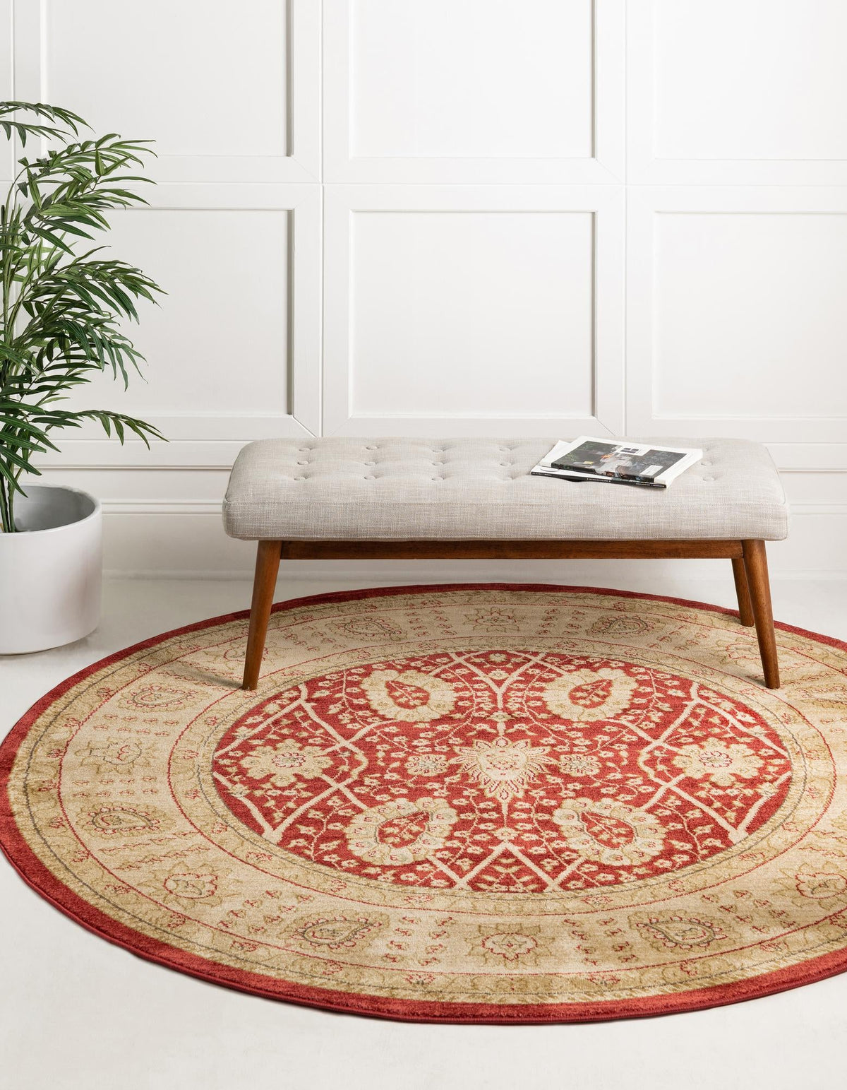 Chelsea Elegance Collection Area Rug -  Balham Round Red  lifestyle 14