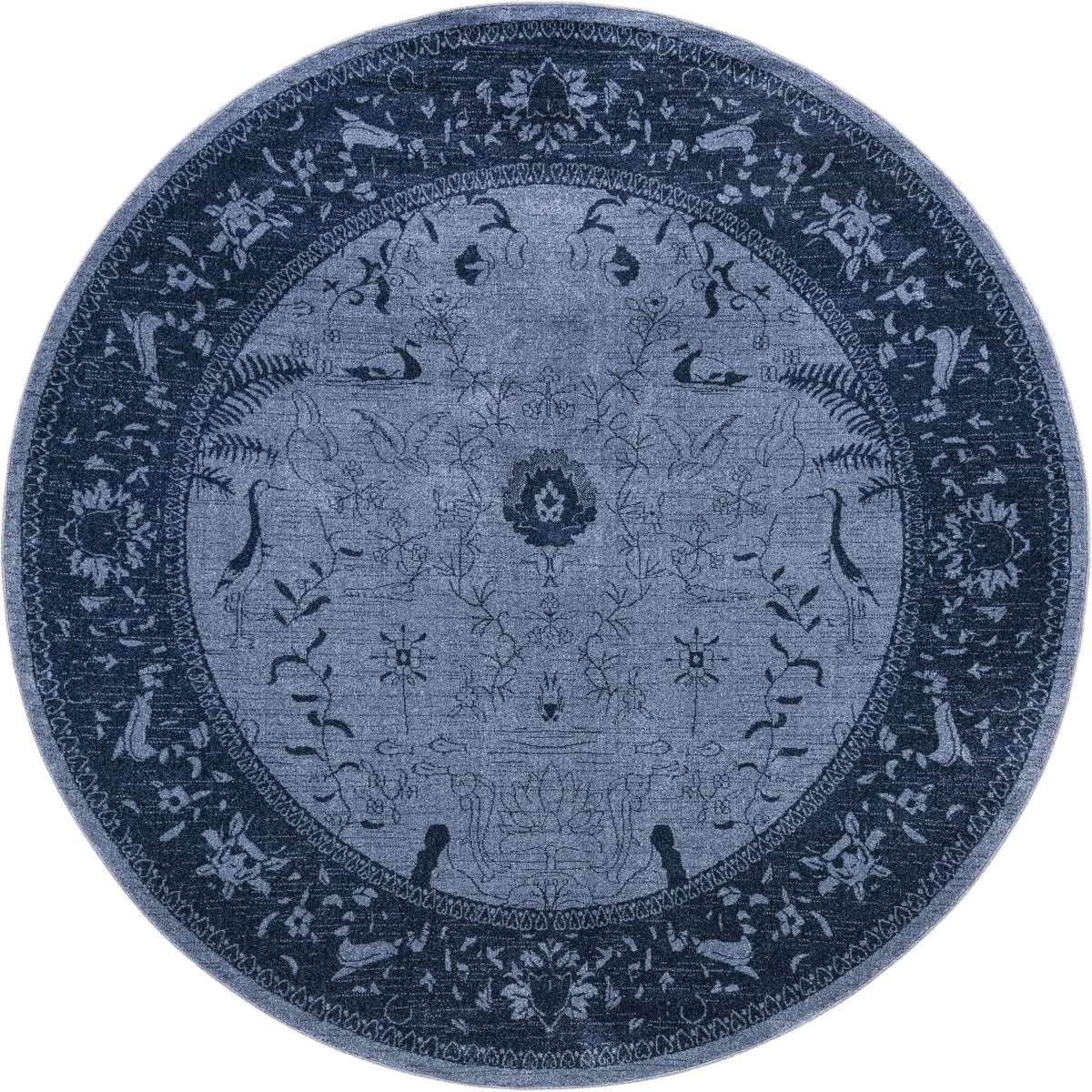 Horizon Collection Area Rug -  Apex (Blue) Round Blue  lifestyle 16