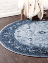 Horizon Collection Area Rug -  Apex (Blue) Round Blue  lifestyle 28