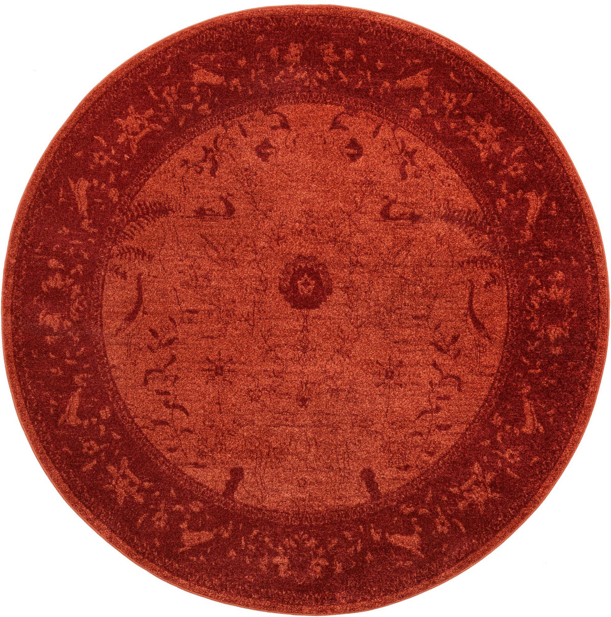 Horizon Collection Area Rug -  Apex (Rust Red) Round Rust Red  lifestyle 7