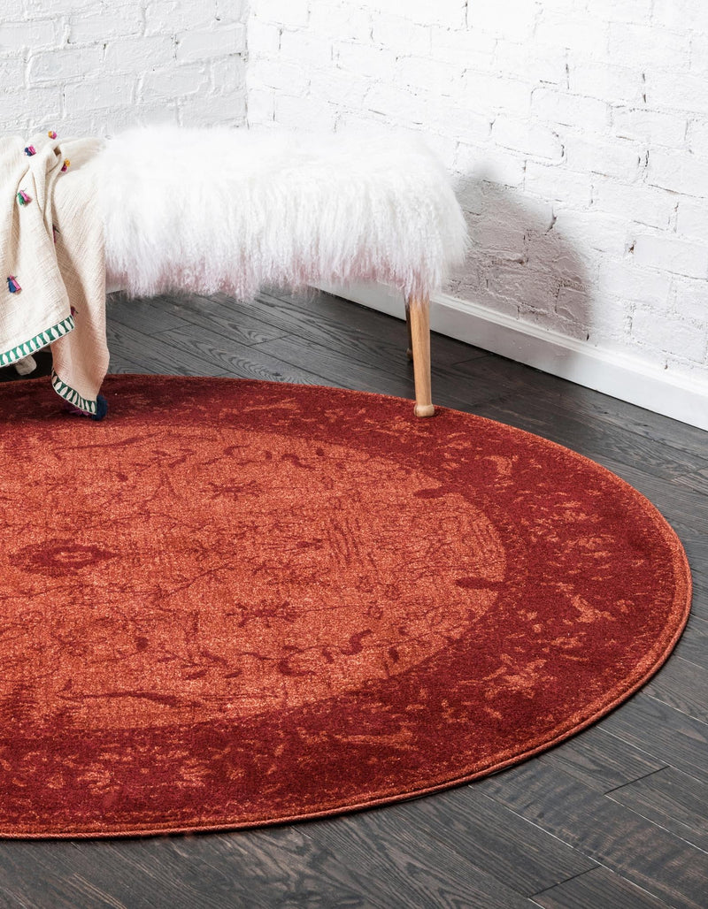 Horizon Collection Area Rug -  Apex (Rust Red) Round Rust Red  lifestyle 13