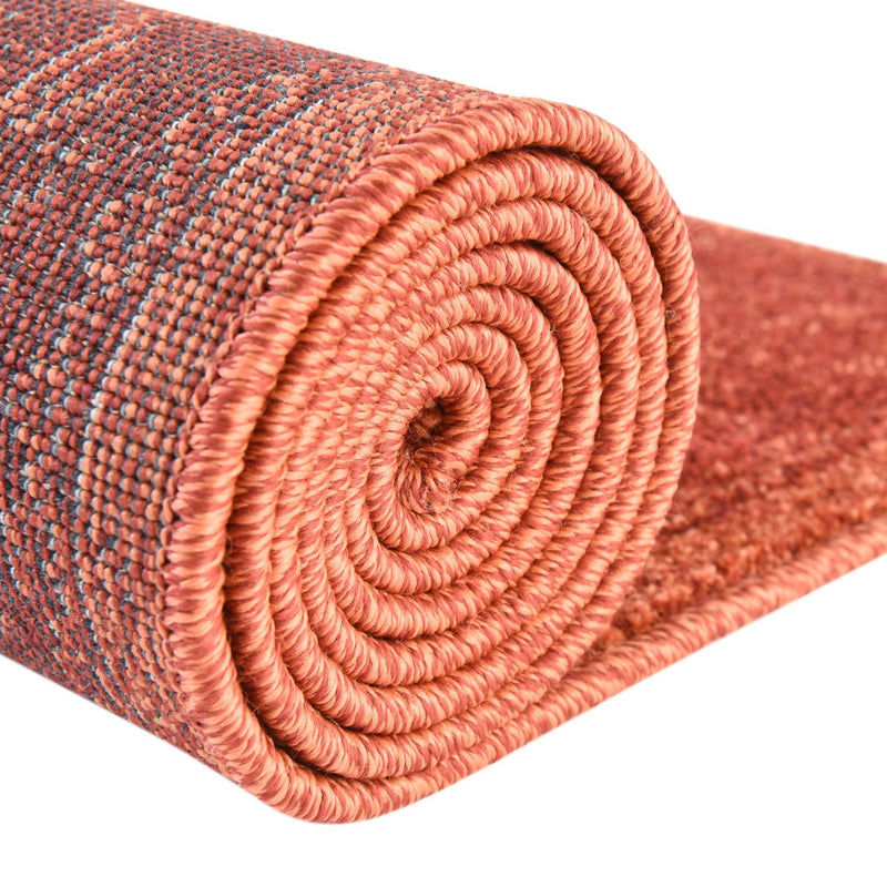 Horizon Collection Area Rug -  Apex (Rust Red) Round Rust Red  lifestyle 37