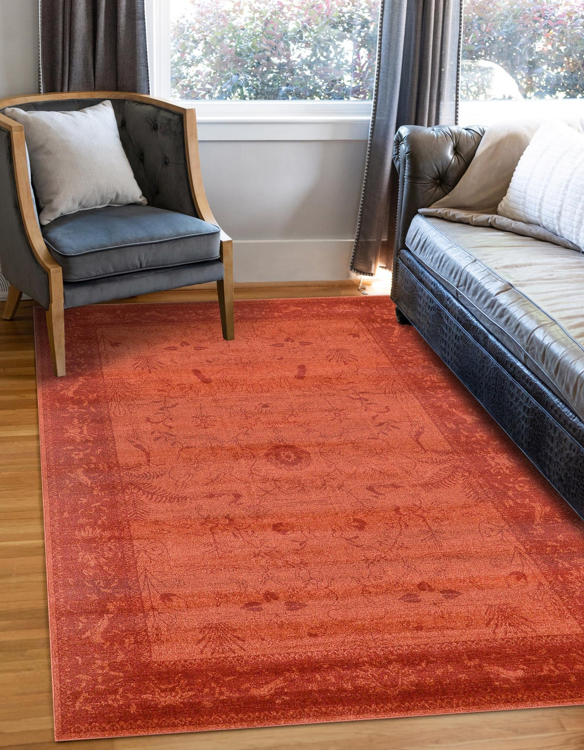 Horizon Collection Area Rug -  Apex (Rust Red) Rectangular Rust Red  lifestyle 9