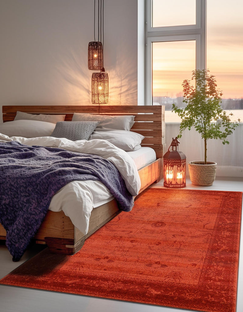 Horizon Collection Area Rug -  Apex (Rust Red) Rectangular Rust Red  lifestyle 32