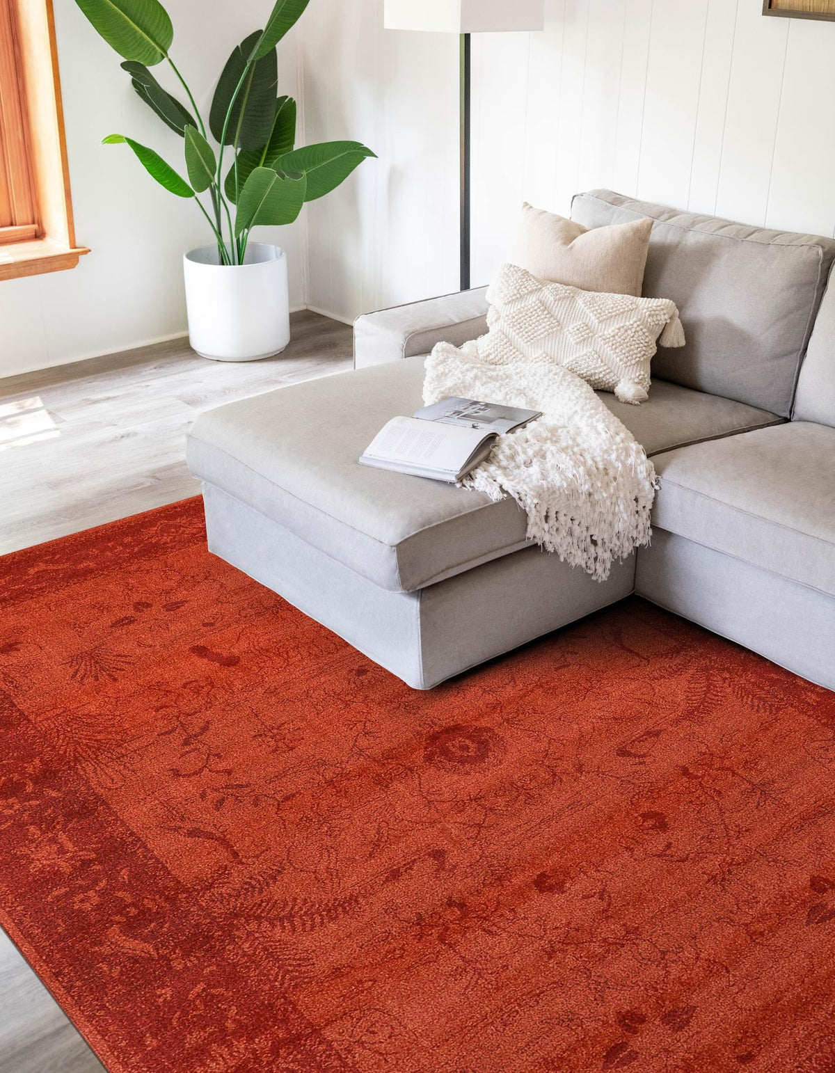 Horizon Collection Area Rug -  Apex (Rust Red) Rectangular Rust Red  lifestyle 36