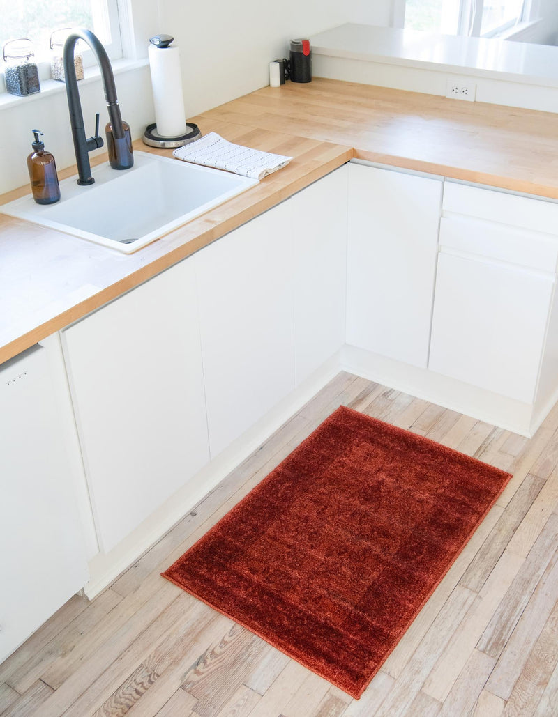 Horizon Collection Area Rug -  Apex (Rust Red) Rectangular Rust Red  lifestyle 44