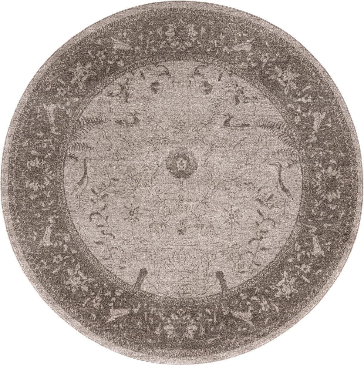 Horizon Collection Area Rug -  Apex (Light Gray) Round Light Gray  lifestyle 20