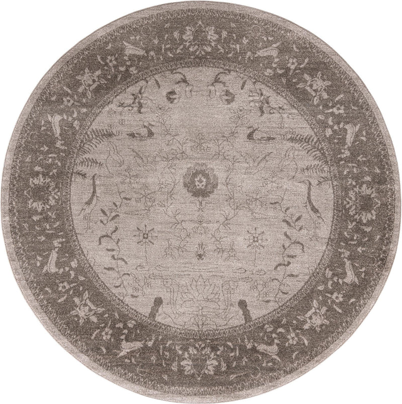 Horizon Collection Area Rug -  Apex (Light Gray) Round Light Gray  lifestyle 20