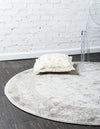 Horizon Collection Area Rug -  Apex (Light Gray) Round Light Gray  lifestyle 24