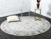 Horizon Collection Area Rug -  Apex (Light Gray) Round Light Gray  lifestyle 32