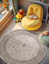 Horizon Collection Area Rug -  Apex (Light Gray) Round Light Gray  lifestyle 37