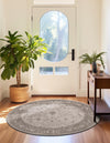 Horizon Collection Area Rug -  Apex (Light Gray) Round Light Gray  lifestyle 40
