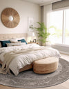 Horizon Collection Area Rug -  Apex (Light Gray) Round Light Gray  lifestyle 48