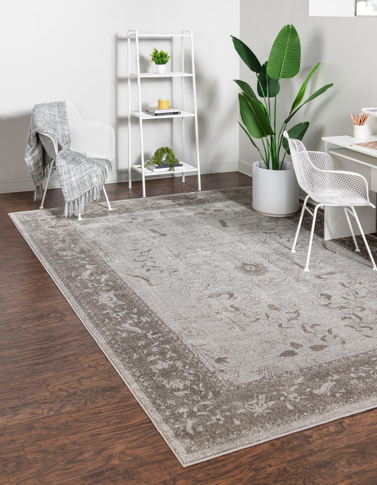 Horizon Collection Area Rug -  Apex (Light Gray) Rectangle Light Gray  lifestyle 2