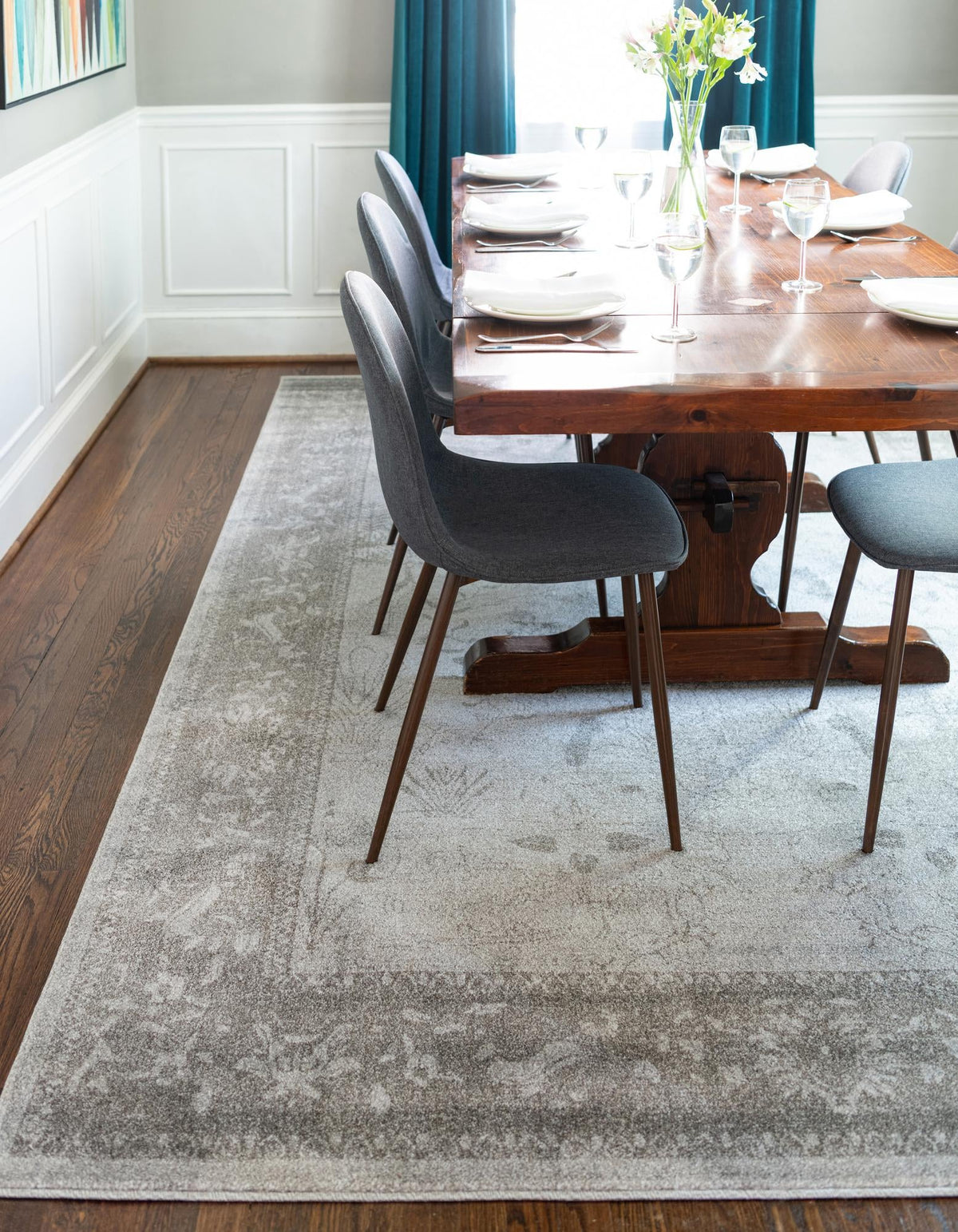 Horizon Collection Area Rug -  Apex (Light Gray) Rectangle Light Gray  lifestyle 4