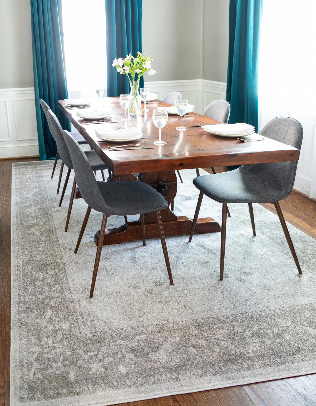 Horizon Collection Area Rug -  Apex (Light Gray) Rectangle Light Gray  lifestyle 5