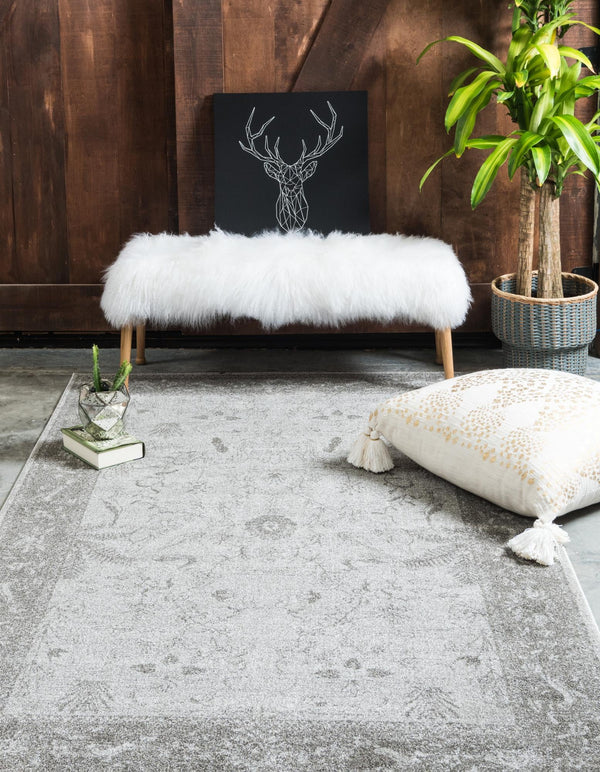 Horizon Collection Area Rug -  Apex (Light Gray) Rectangle Light Gray  lifestyle 8