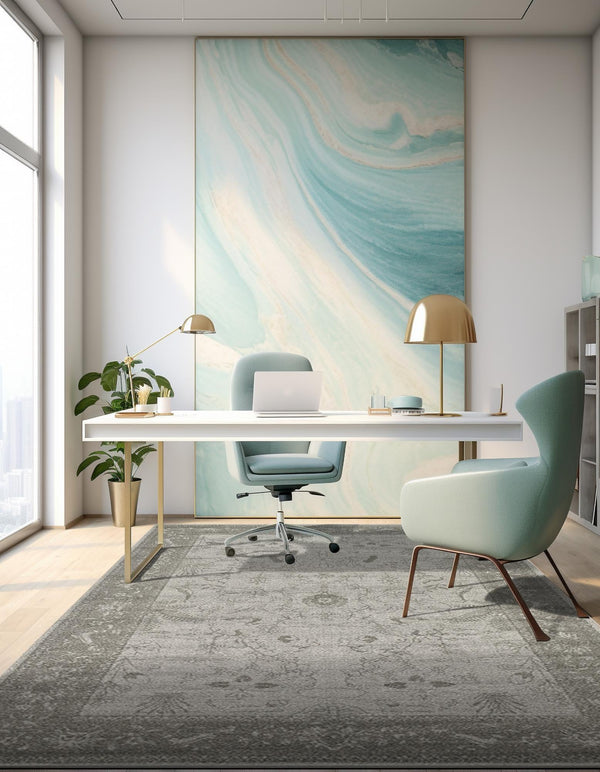 Horizon Collection Area Rug -  Apex (Light Gray) Rectangular Light Gray  lifestyle 55