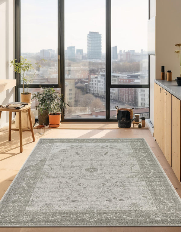 Horizon Collection Area Rug -  Apex (Light Gray) Rectangular Light Gray  lifestyle 59