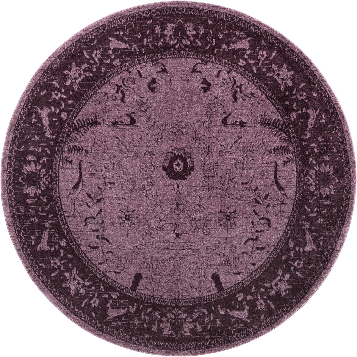 Horizon Collection Area Rug -  Apex (Purple) Round Purple  lifestyle 9