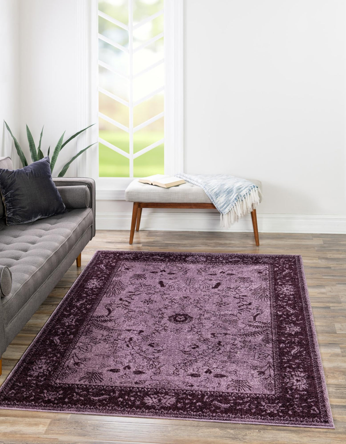 Horizon Collection Area Rug -  Apex (Purple) Rectangular Purple  lifestyle 15
