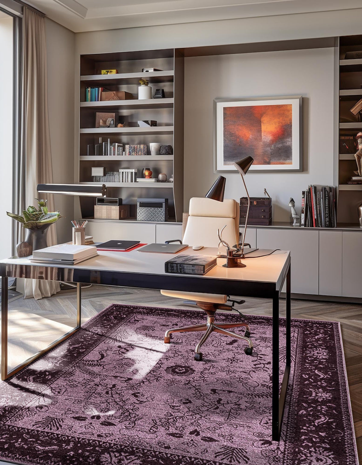 Horizon Collection Area Rug -  Apex (Purple) Rectangular Purple  lifestyle 22