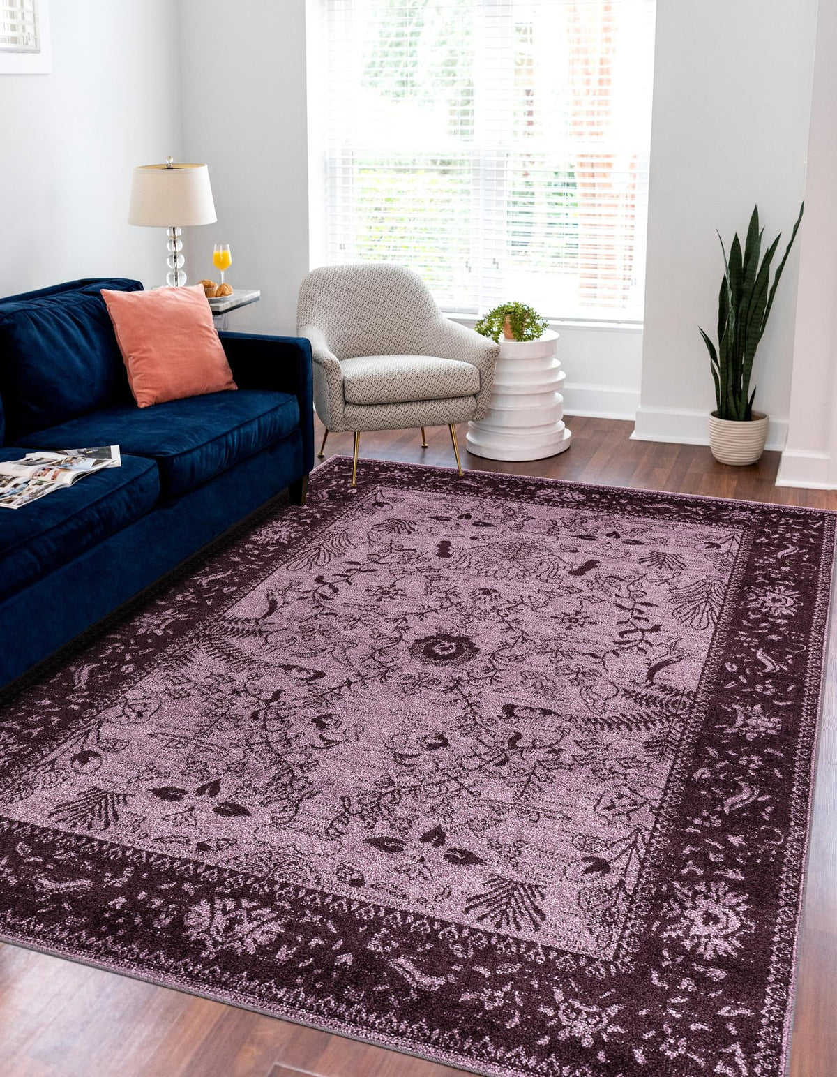 Horizon Collection Area Rug -  Apex (Purple) Rectangular Purple  lifestyle 27