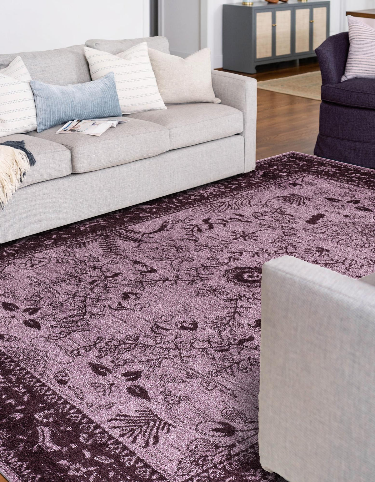 Horizon Collection Area Rug -  Apex (Purple) Rectangular Purple  lifestyle 47