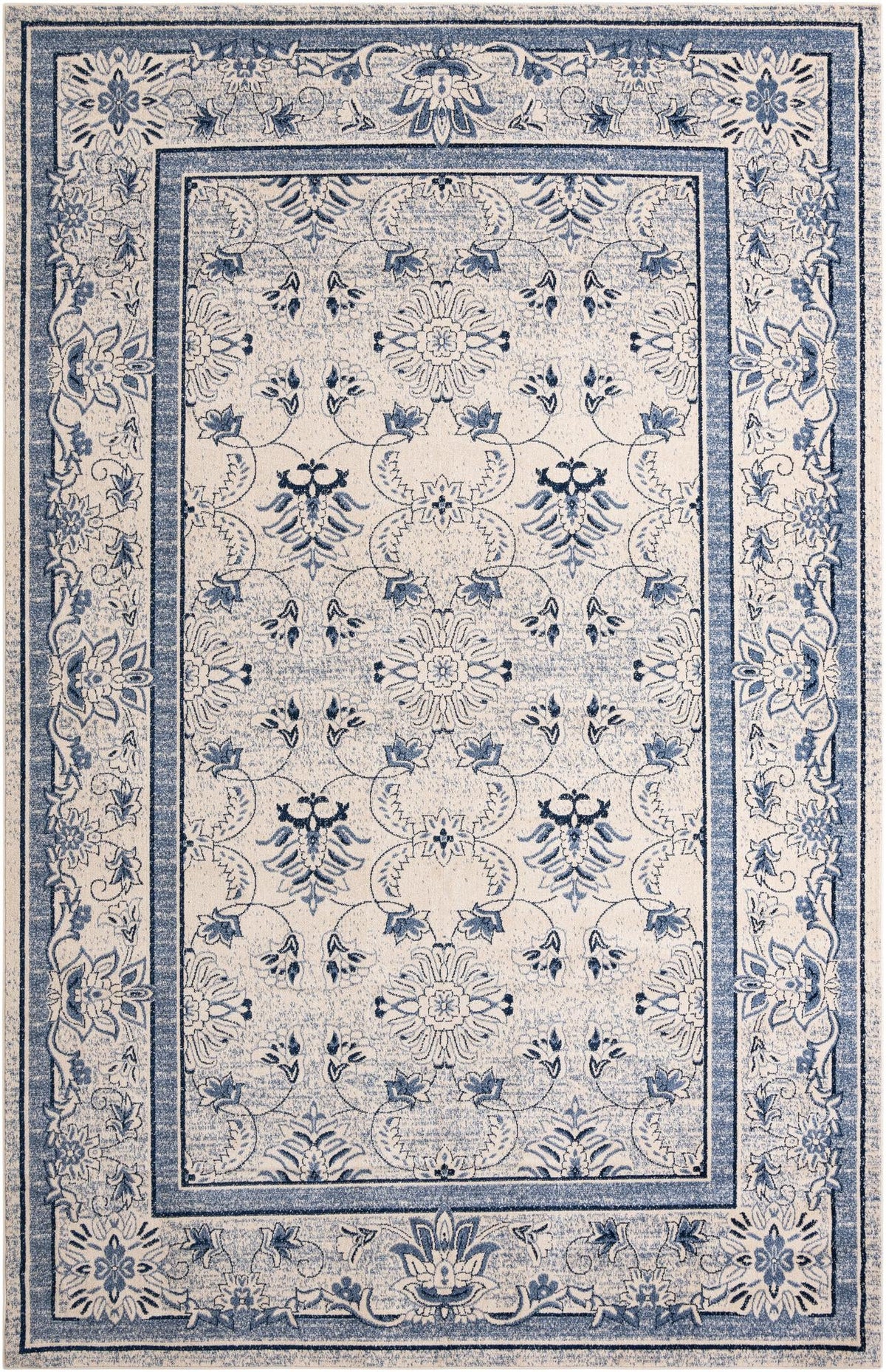 Horizon Collection Area Rug -  Meridian Rectangular Ivory Blue  lifestyle 28