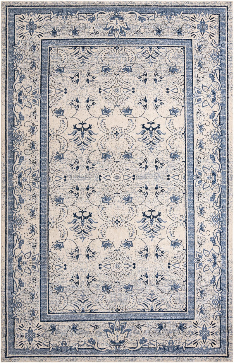 Horizon Collection Area Rug -  Meridian Rectangular Ivory Blue  lifestyle 28