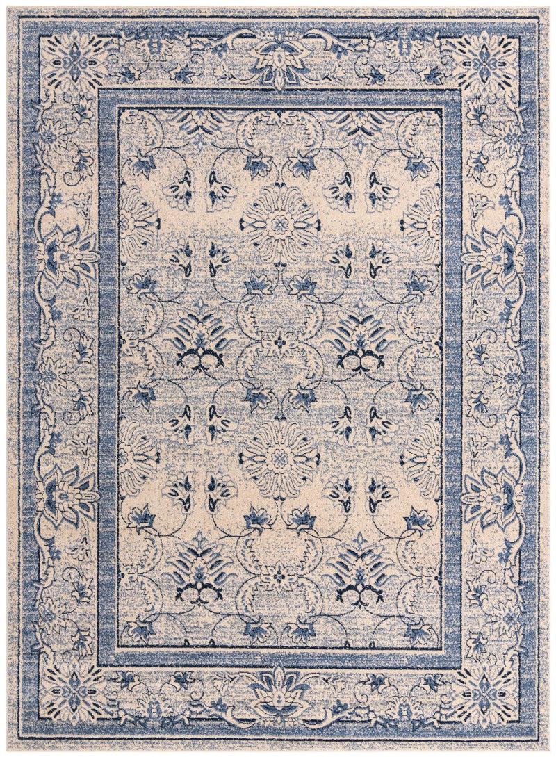 Horizon Collection Area Rug -  Meridian Rectangle Ivory Blue Main