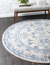 Horizon Collection Area Rug -  Meridian Round Ivory Blue  lifestyle 44