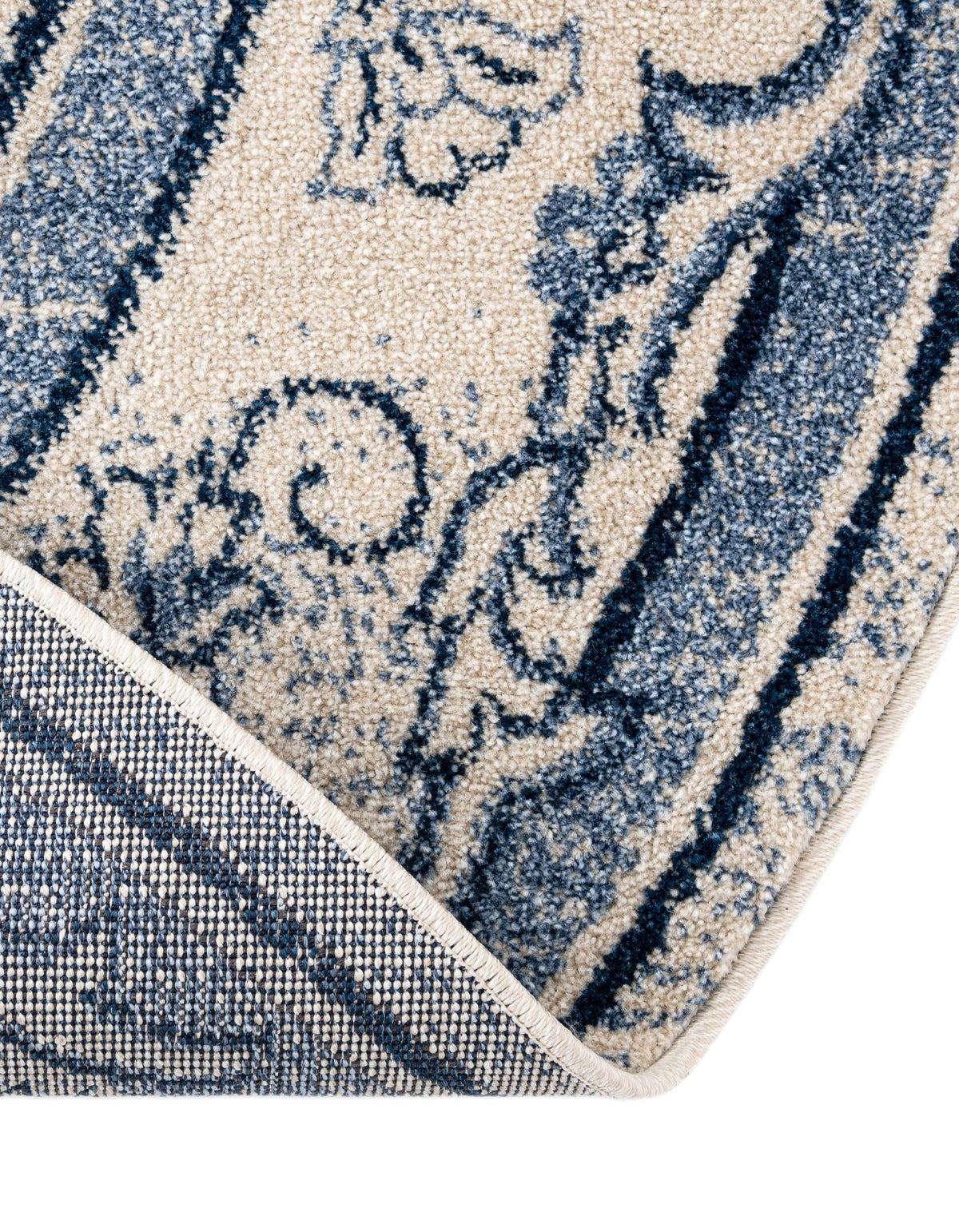 Horizon Collection Area Rug -  Meridian Round Ivory Blue  lifestyle 73