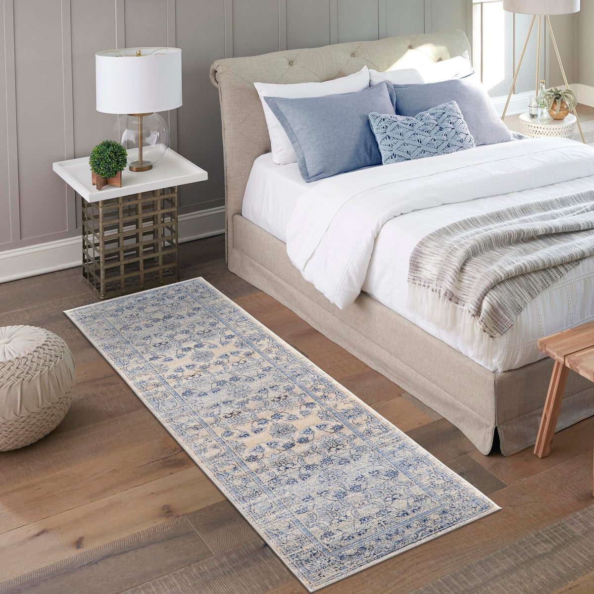 Horizon Collection Area Rug -  Meridian Runner Ivory Blue  lifestyle 98