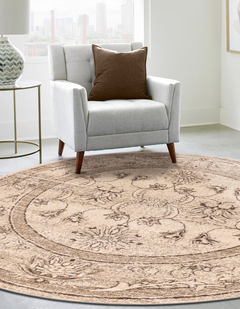 Horizon Collection Area Rug -  Meridian Round Ivory  lifestyle 63
