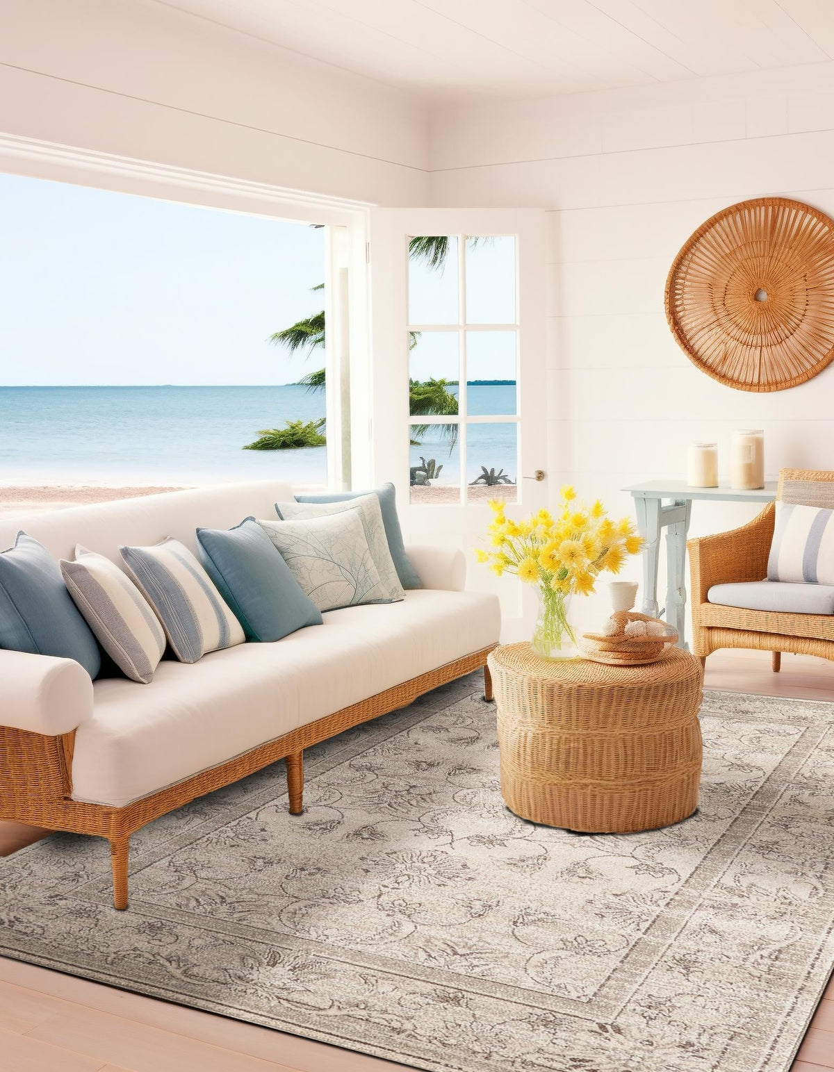 Horizon Collection Area Rug -  Meridian Rectangular Ivory  lifestyle 72