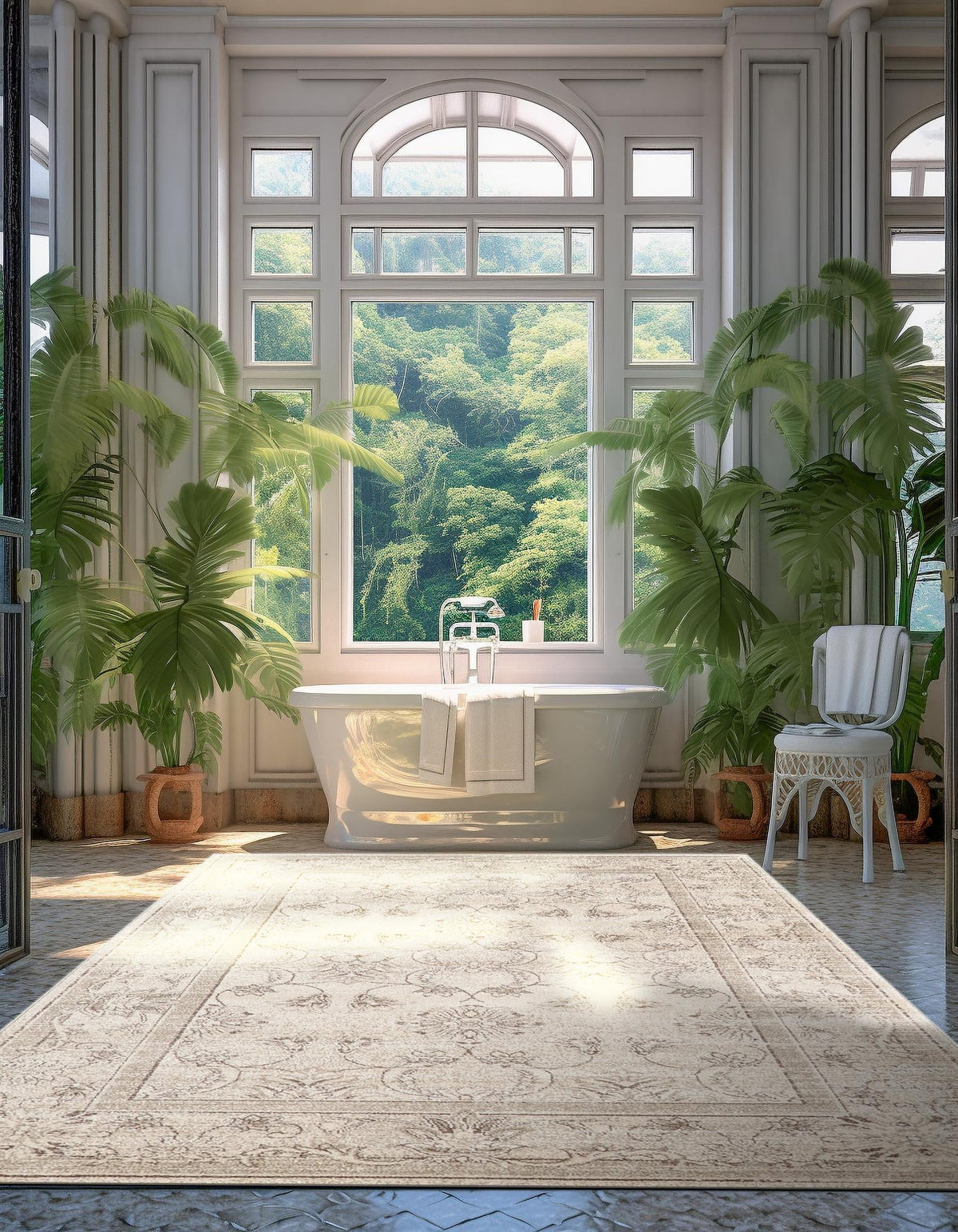 Horizon Collection Area Rug -  Meridian Rectangular Ivory  lifestyle 77