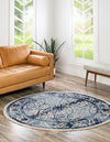 Horizon Collection Area Rug -  Sierra Round Ivory and Blue  lifestyle 36