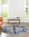 Horizon Collection Area Rug -  Sierra Round Ivory and Blue  lifestyle 44