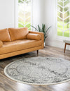 Horizon Collection Area Rug -  Sierra Round Ivory and Gray  lifestyle 35