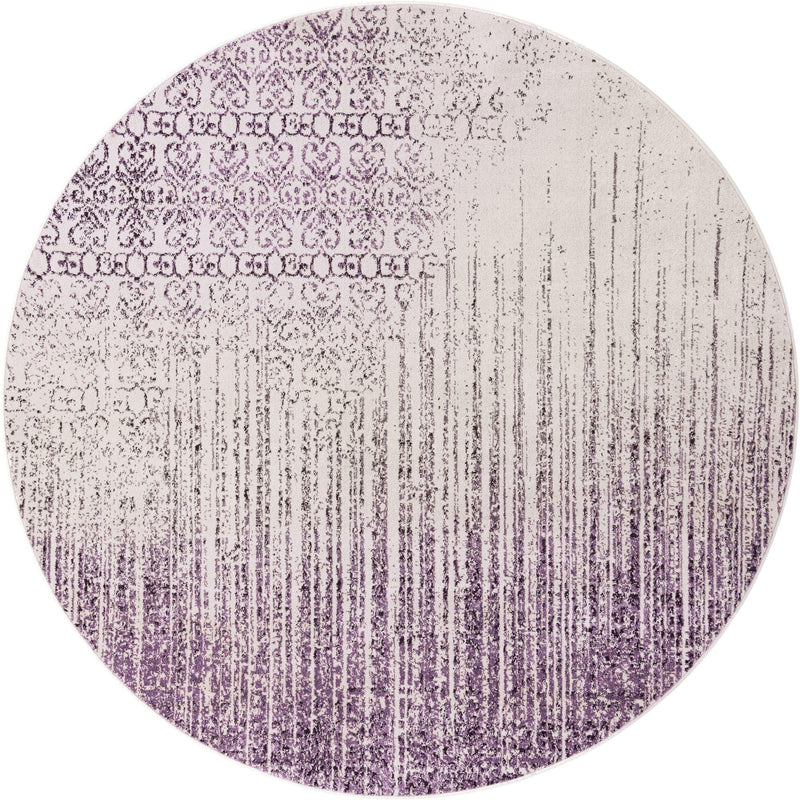 Studio Haven Collection Area Rug -  Workspace Round Purple  lifestyle 83