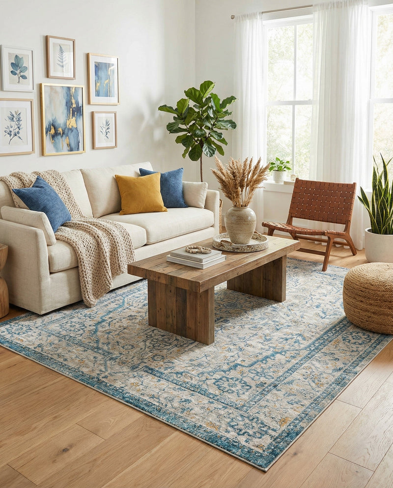 Seville Stripes Collection Area Rug - Cadiz (Light Gray) Rectangle Light Gray  lifestyle 12