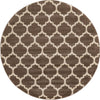 Lattice Gardens Collection Area Rug -  Bloomfield (Brown) Round Brown  lifestyle 17